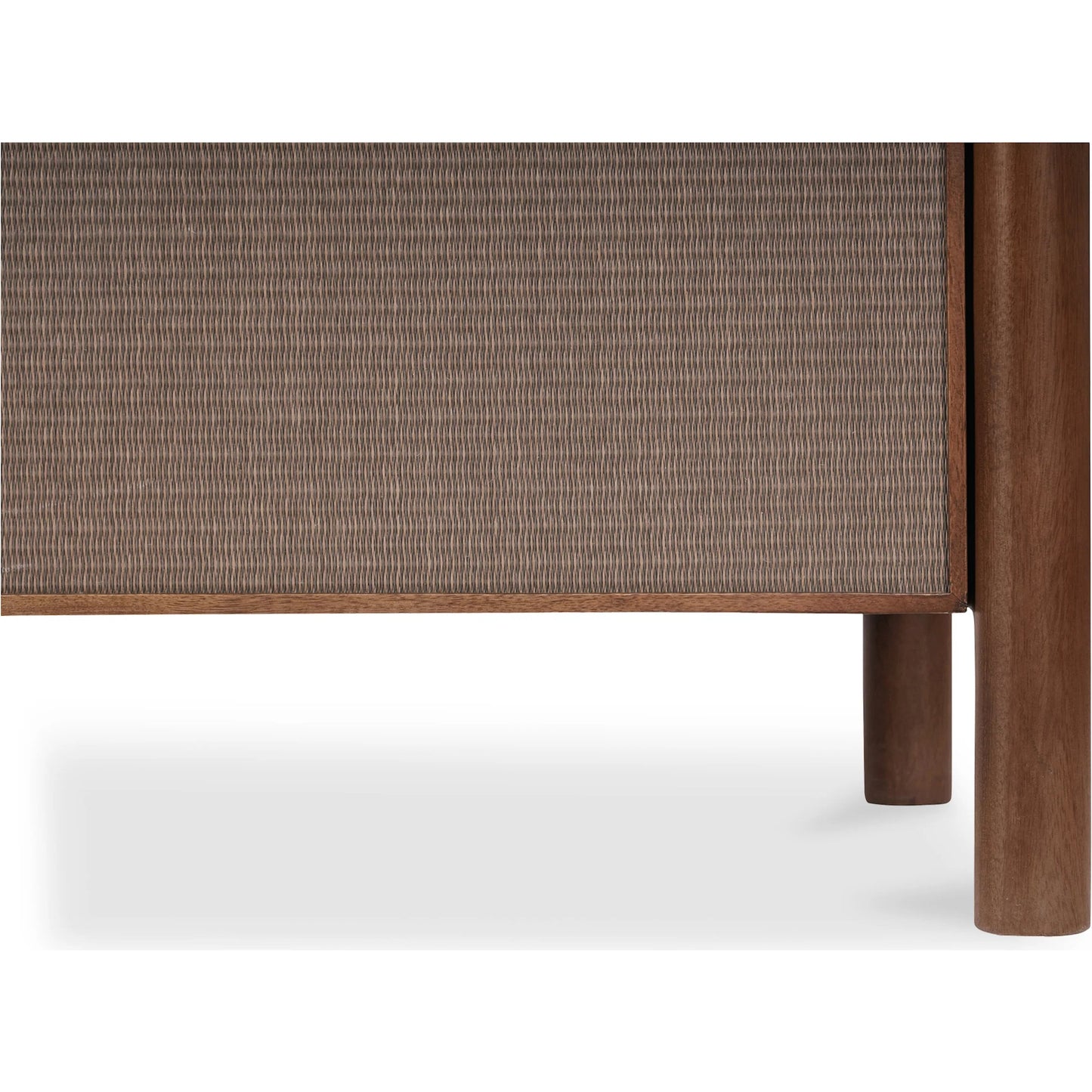 008 SI-2368317 | Closeup | Rye 6 Drawer Dresser by Moe's Home Collection in warm brown. Made from solid mango wood frame, tatami-mat drawer fronts, wood, mdf drawer boxes in a traditional style.