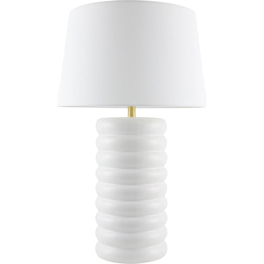 Brienza Accent Table Lamp by Surya. Made from ceramic, linen, plastic, iron in a modern style.