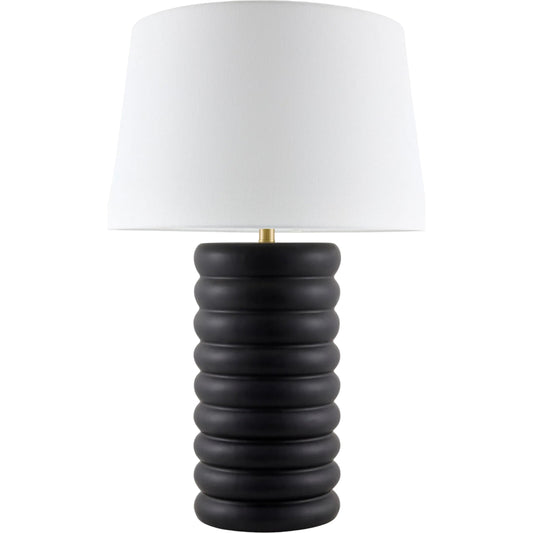 Brienza Accent Table Lamp by Surya. Made from ceramic, linen, plastic, iron in a modern style.