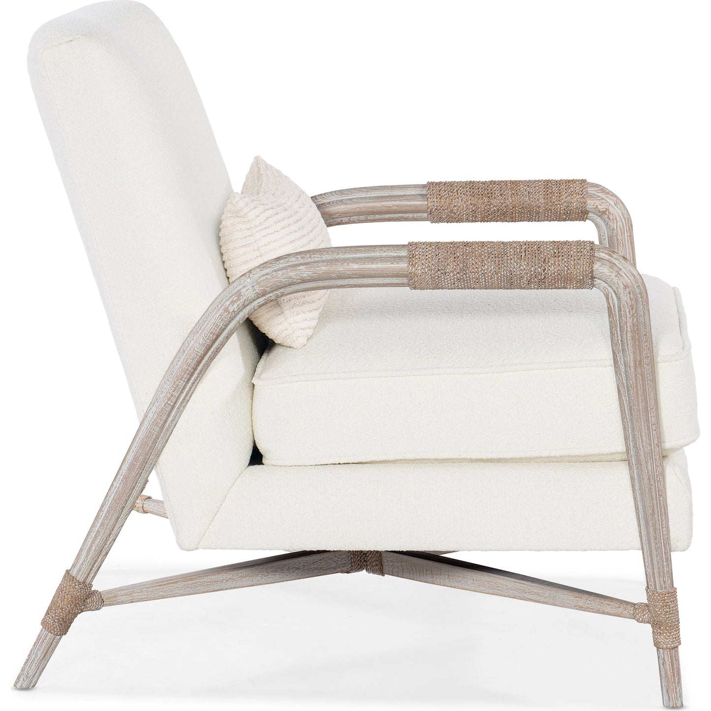 003 SI-1959605 | Additional Silo | Isla Accent Lounge Chair by Hooker Furniture in macrame artic and light wood. Made from wood, fabric, rope in a modern style.