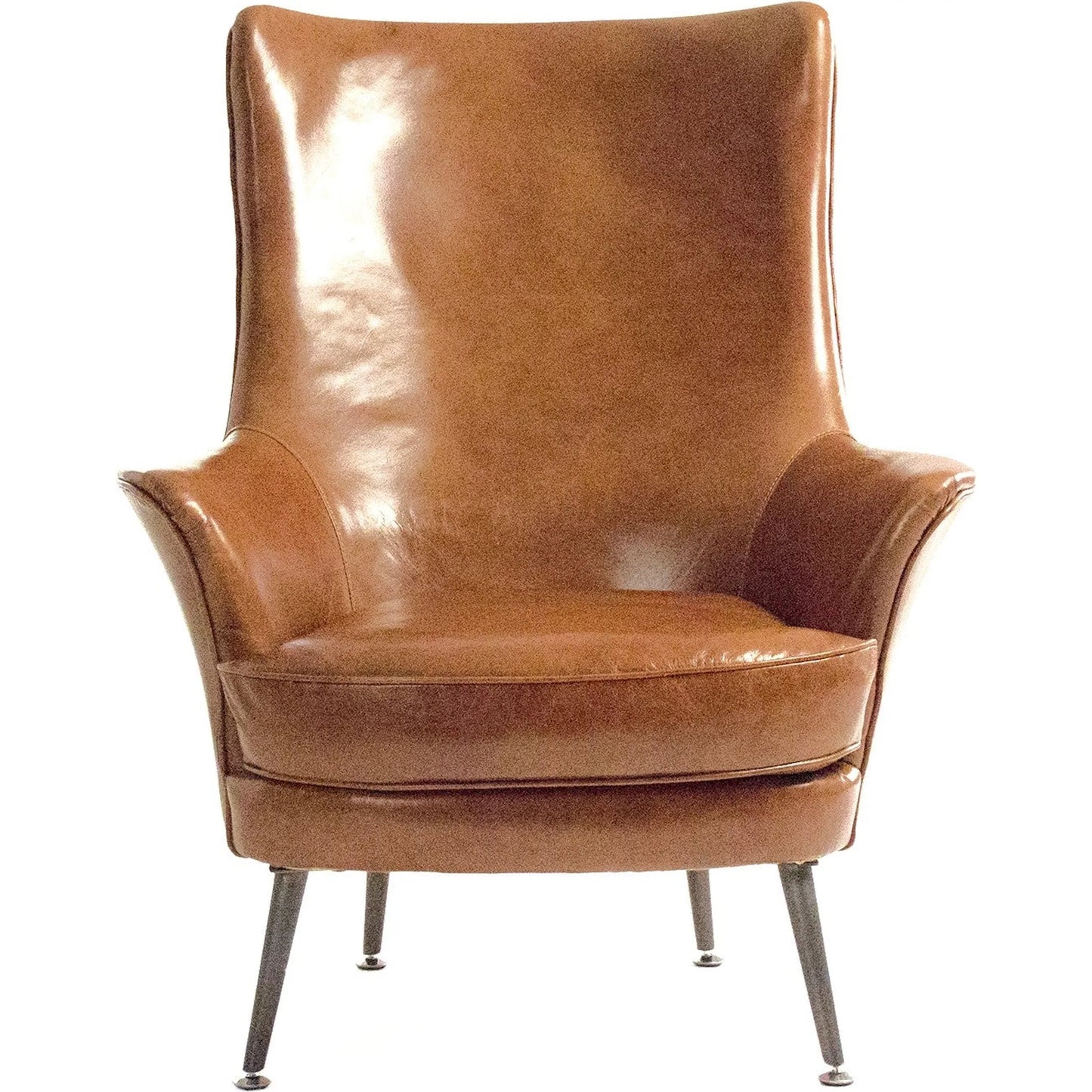 000 SI-2633272 | Additional Silo | Dario Leather Arm Chair by Zentique in saddle brown and brown. Made from full grain leather in a unique style.