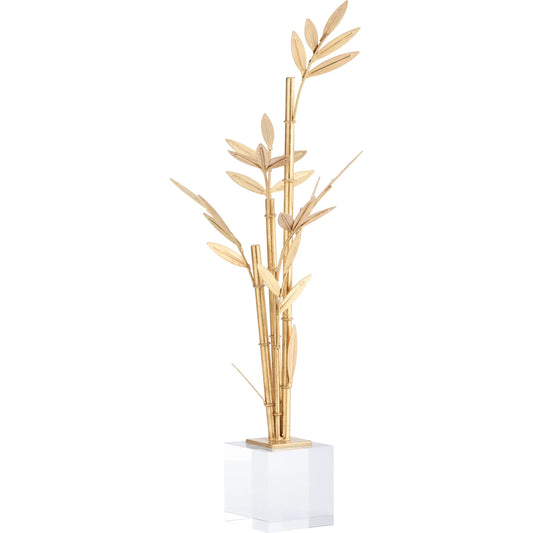 001 SI-2533794 | Primary Silo | Bamboo on Stand by Chelsea House in gold and clear, gold leaf. Made from unique in a unique style.