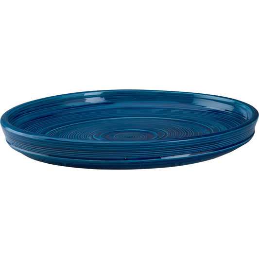 001 SI-2533849 | Primary Silo | Increspatura Plate by Chelsea House in blue and cobalt glaze. Made from unique in a unique style.