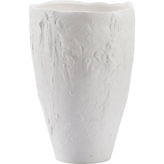 001 SI-2533838 | Primary Silo | Fiorenzo Vase by Chelsea House in white, cream and matte white glaze. Made from unique in a unique style.