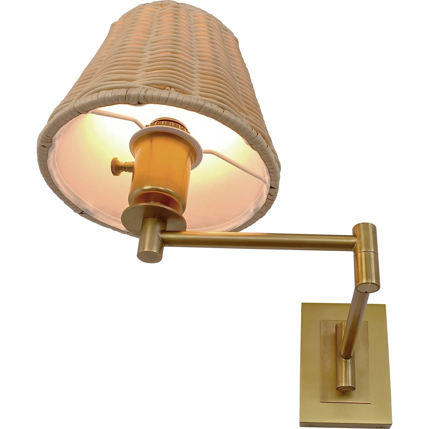 012 SI-2453025 | Additional Silo | Uptown Sconce by Chelsea House in gold, brown. Made from steel, brass, rattan in a rustic style.