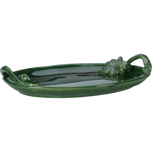 001 SI-2533835 | Primary Silo | Fig Platter by Chelsea House in green and green glaze. Made from unique in a unique style.