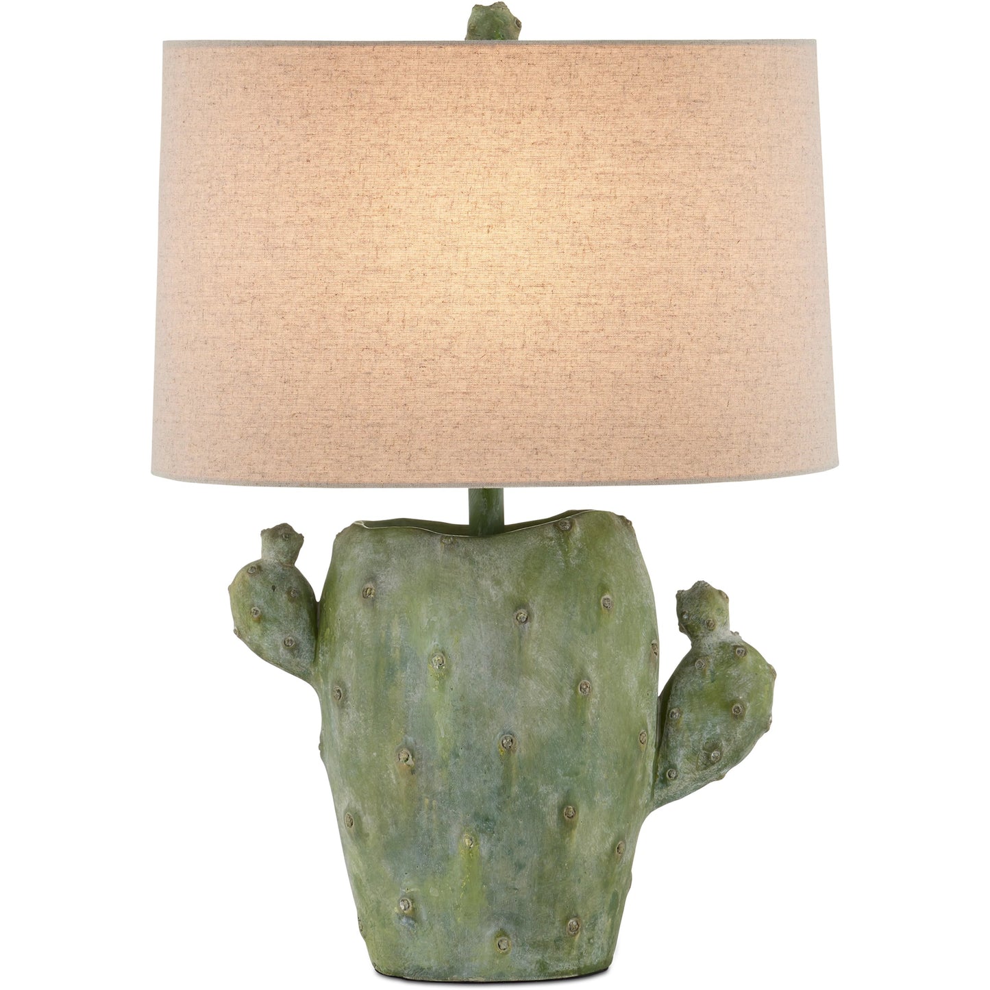 001 SI-2191678 | Primary Silo | Cactus Table Lamp by Currey and Company in antiqued green. Made from composite in a modern style.