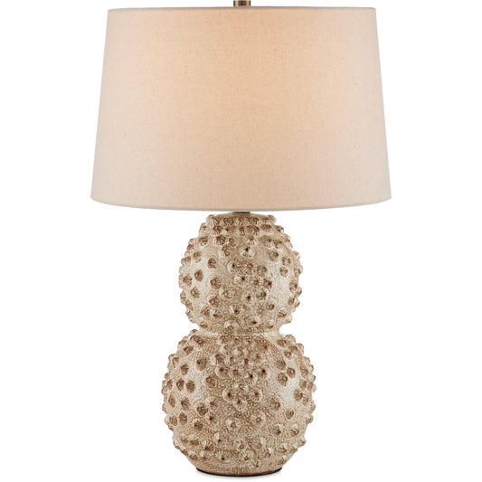 Barnacle Table Lamp by Currey and Company in ivory, brown. Made from ceramic in a modern style.