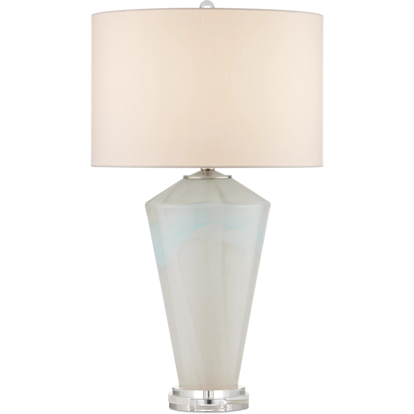 004 SI-2191718 | Additional Silo | Floating Cloud Table Lamp by Currey and Company in pale gray, light blue, clear, polished nickel. Made from glass, optic crystal, metal in a modern style.