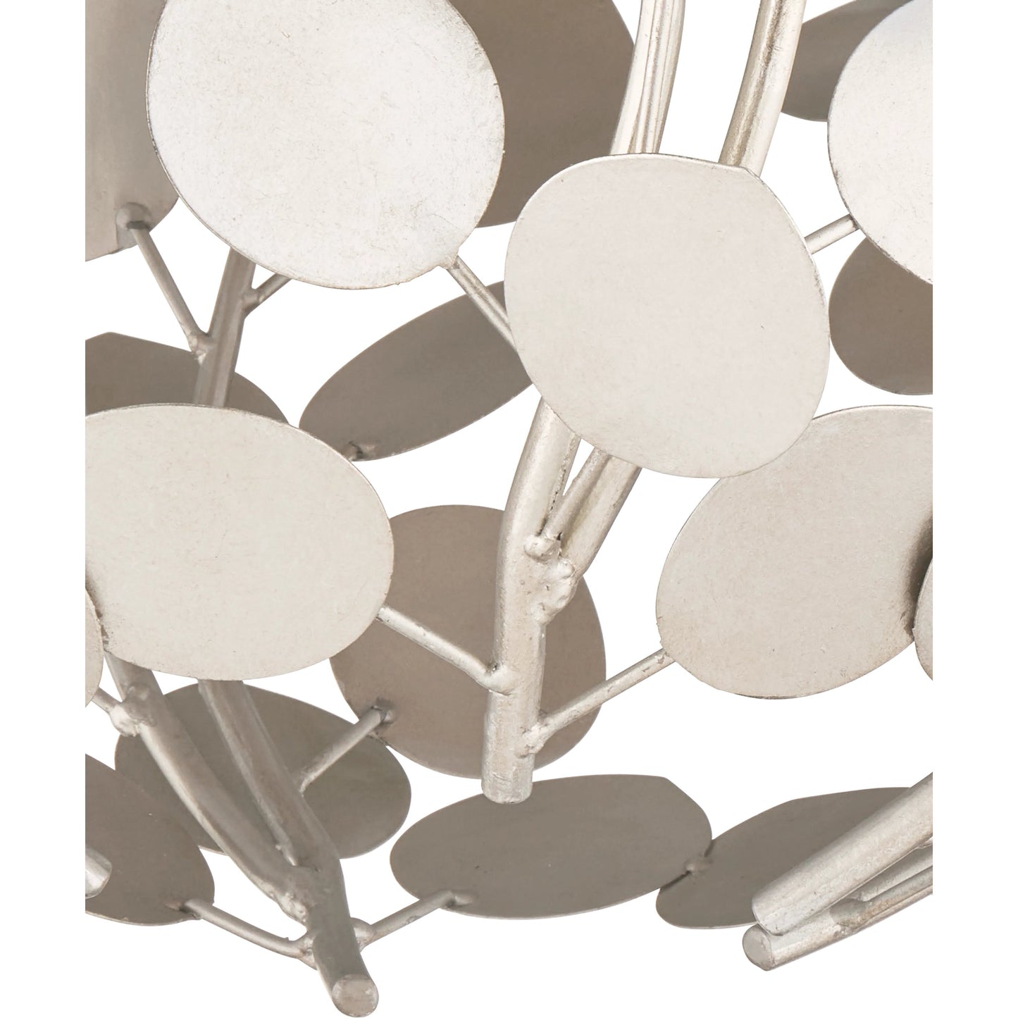 003 SI-2191766 | Additional Silo | Lunaria Orb Chandelier by Currey and Company in contemporary silver leaf, contemporary silver. Made from wrought iron in a modern style.