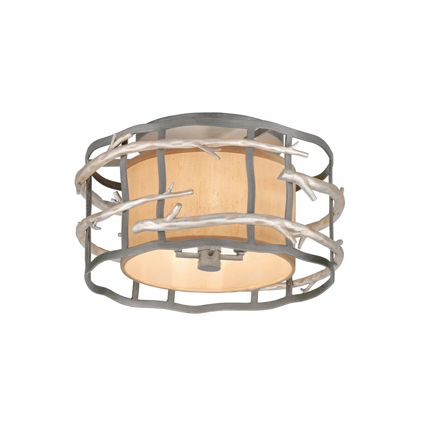 001 SI-2327642 | Additional Silo | Adirondack Flush Mount by Troy in graphite, warm silver leaf. Made from hand worked iron in a unique style.