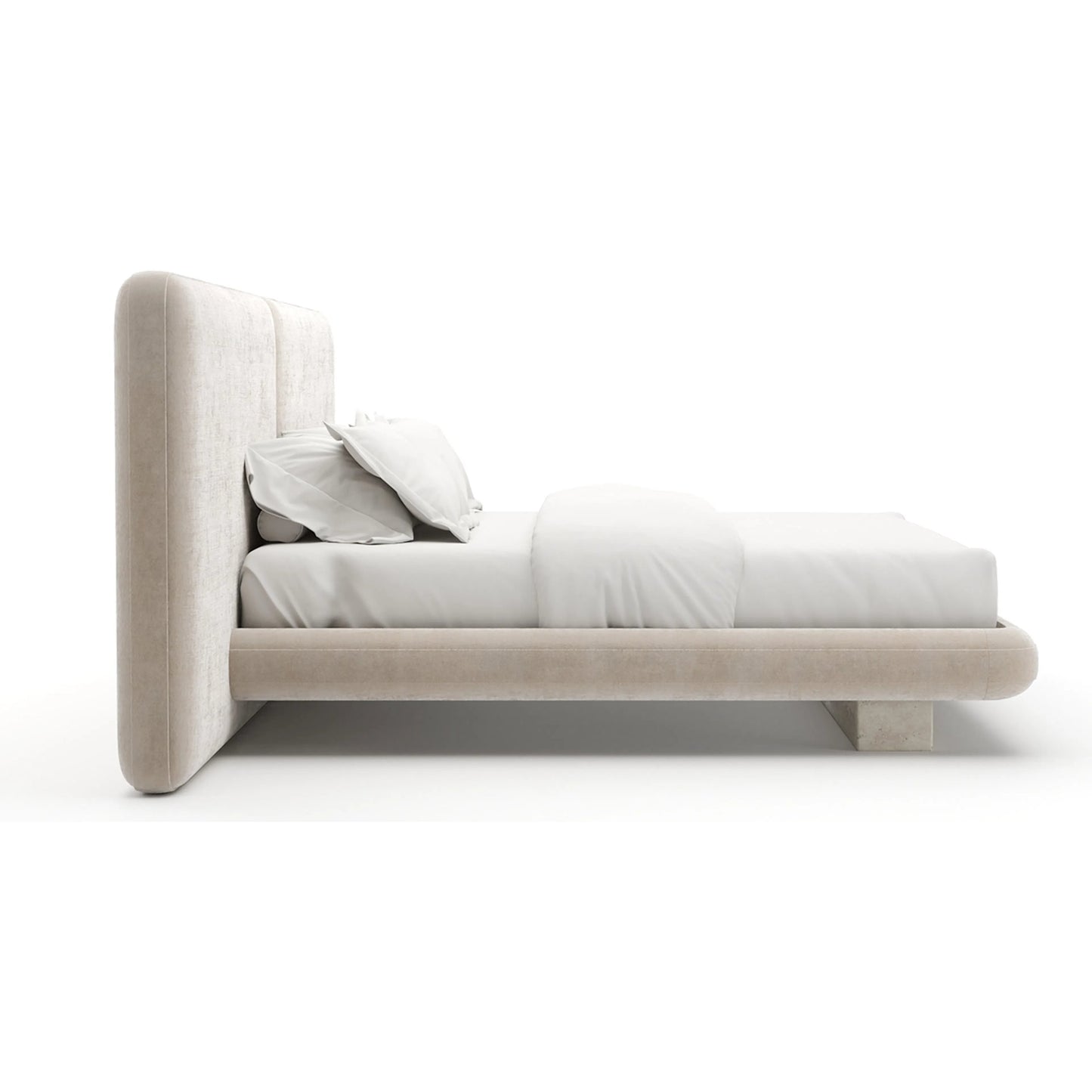 010 SI-2462295 | Additional Silo | Overlap Upholstered 2 Panel Bed by Caracole. Made from stone in a transitional style.