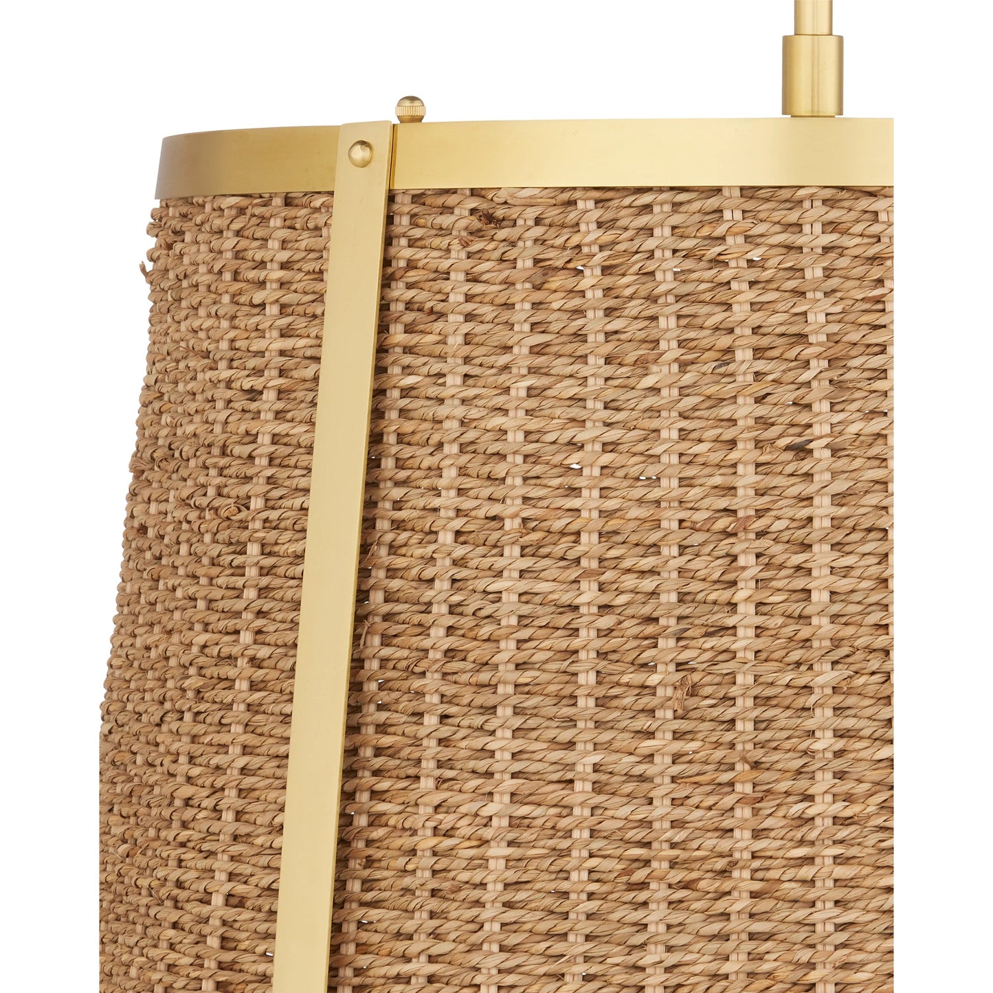 010 SI-2133902 | Additional Silo | Deauville Pendant by Currey and Company in natural, polished brass. Made from seagrass, metal in a cottage & farmhouse style.