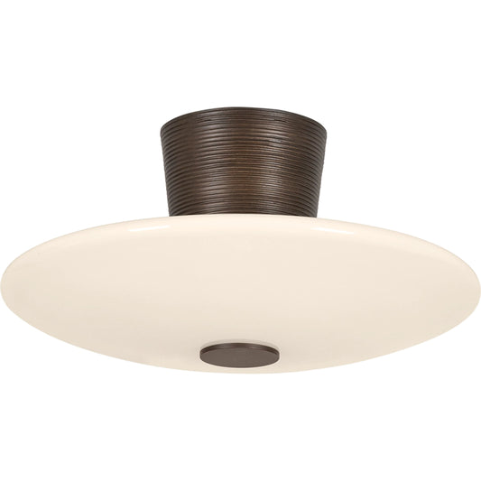 Albus Semi Flush by Troy in bronze leaf. Made from iron in a traditional style.