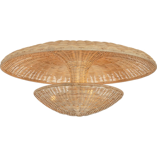 001 SI-2528025 | Primary Silo | Draco Semi Flush by Troy in bronze leaf. Made from natural woven, natural wicker in a unique style.