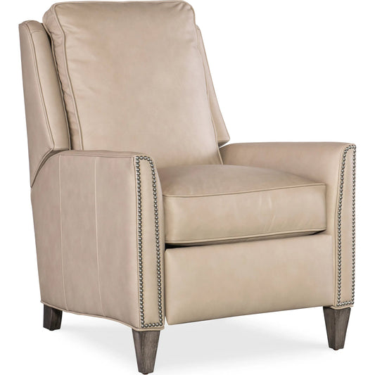 Christopher Recliner by Bradington-Young by Hooker Furniture in stone. Made from leather in a traditional style.