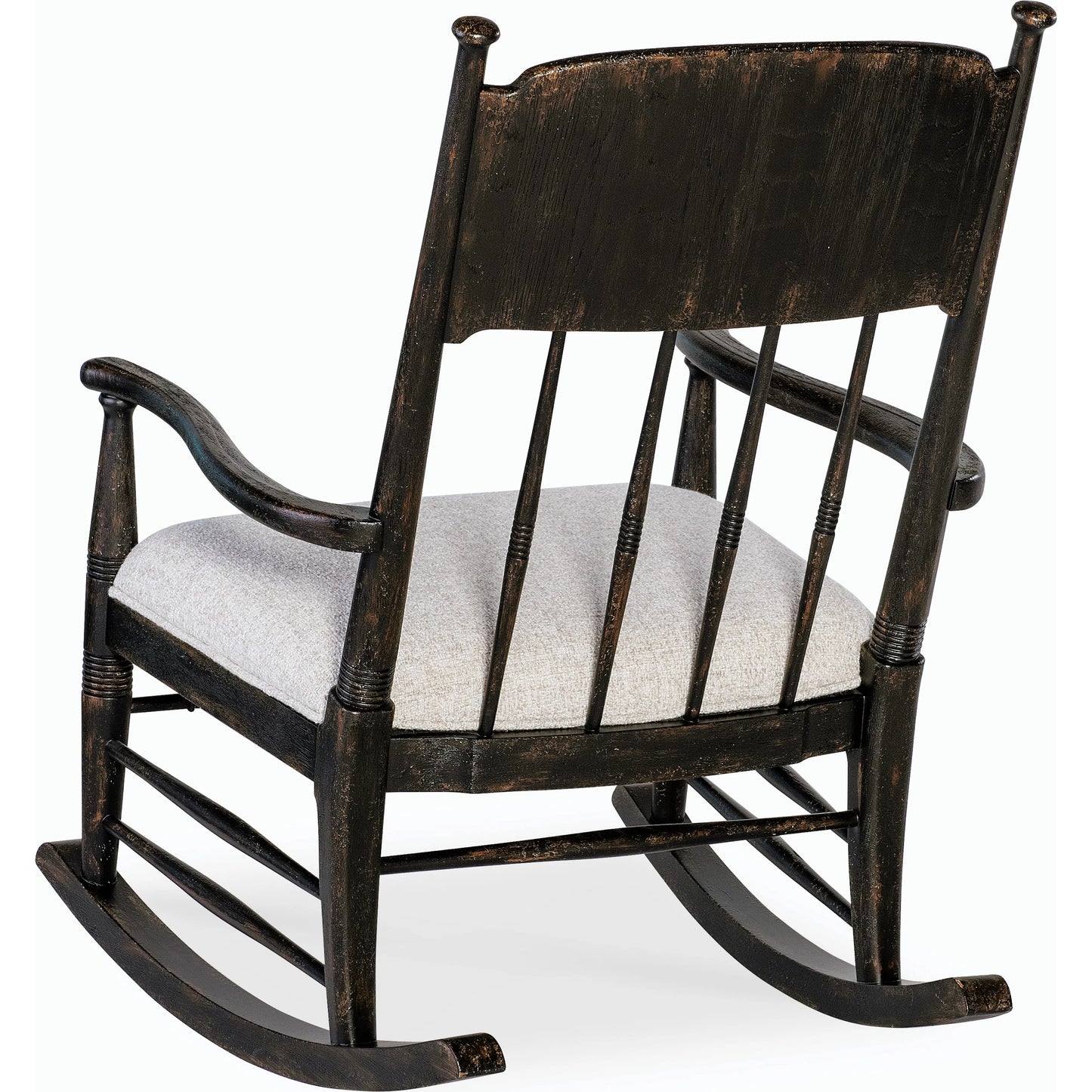 002 SI-2185749 | Additional Silo | Americana Rocking Chair by Hooker Furniture in beige and molasses finish. Made from oak veneers and fabric in a cottage & farmhouse style.