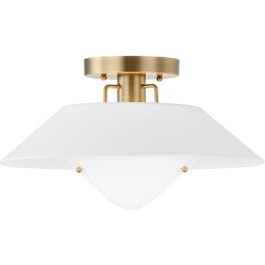 Otto Flush Mount by Troy in patina brass. Made from iron, steel in a transitional style.