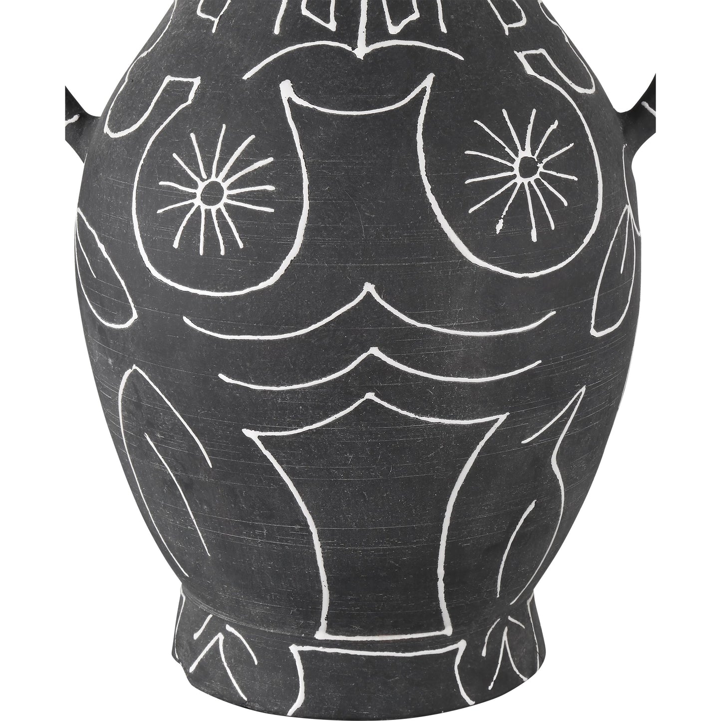 004 SI-2191825 | Additional Silo | Saint-Paul-De-Vence Vase by Currey and Company in black, white. Made from terracotta in a modern style.