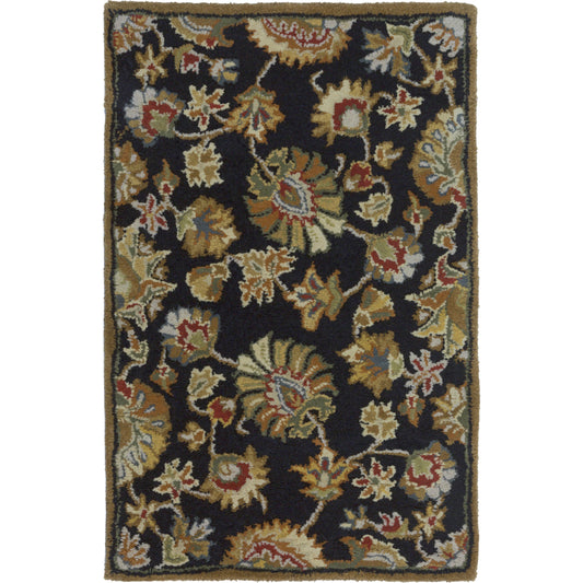 Caesar Rug - 1211 by Livabliss in black, dark brown, light beige, beige, light olive, medium brown. Made from 100% wool in a unique style.