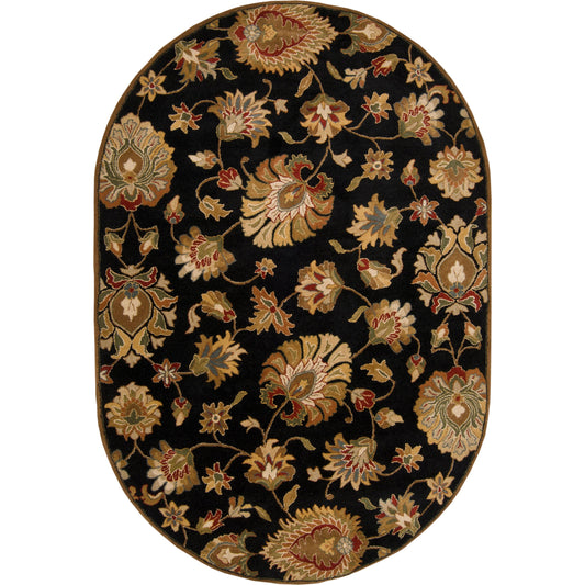 Caesar Rug - 1211 by Livabliss in black, dark brown, light beige, beige, light olive, medium brown. Made from 100% wool in a unique style.