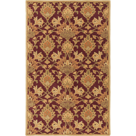 000 61211-9467 | Primary Silo | Caesar CAE-1155 Rug by Surya in burgandy, tan, rust, camel, olive. Made from 100% wool in a unique style.