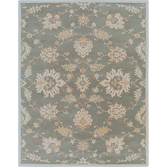 Caesar Rug - 12916 by Surya in medium gray, ivory, olive, brown. Made from 100% wool in a unique style.