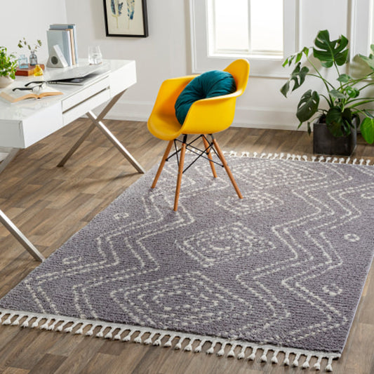 Casablanca Shag by Livabliss in medium gray, ivory. Made from 100% polyester in a rustic style.