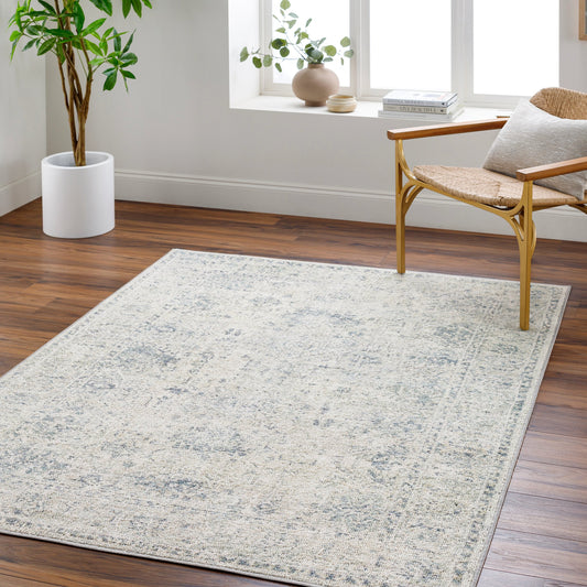 Calhoun Rug - 487741 by Livabliss in beige, gray, slate, white, denim, dark blue. Made from face: 100% polyester, warp: 100% cotton in a unique style.