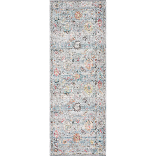 Calhoun Rug - 487750 by Livabliss in denim, slate, gray, aqua, mustard, burnt orange. Made from face: 100% polyester, warp: 100% cotton in a unique style.