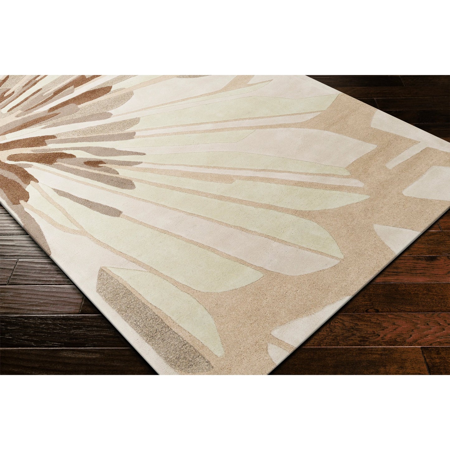 005 45944-9717 | Closeup | Modern Classics Rug - 830 by Surya in oatmeal, olive, gray, light gray, dark brown. Made from 100% new zealand wool in a unique style.