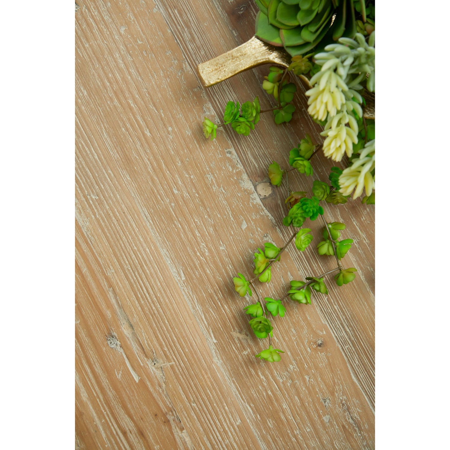 012 SR-387127 | Additional Silo | Canal Dining Table by Essentials For Living in smoke gray pine, brushed gold inlay. Made from reclaimed pine, reclaimed pine veneer, metal in a cottage & farmhouse style.