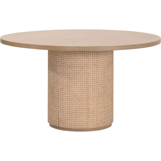 001 SI-2472600 | Primary Silo | Cannes Dining Table by Essentials For Living in natural oak, cane. Made from solid oak wood, oak veneer, mdf, plywood, cane in a transitional style.