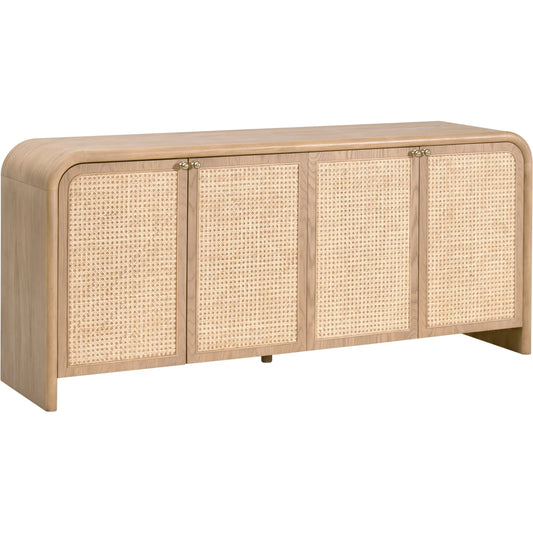 001 SI-2472602 | Primary Silo | Cannes Media Sideboard by Essentials For Living in natural oak, cane. Made from solid oak wood, oak veneer, cane, iron in a transitional style.