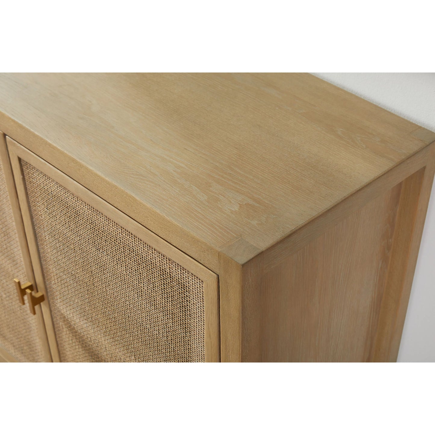 019 SI-2138244 | Unknown | Carina Media Sideboard by Essentials For Living in smoke gray oak, smoke gray cane. Made from solid oak wood, oak veneer, mdf, plywood, cane in a cottage & farmhouse style.