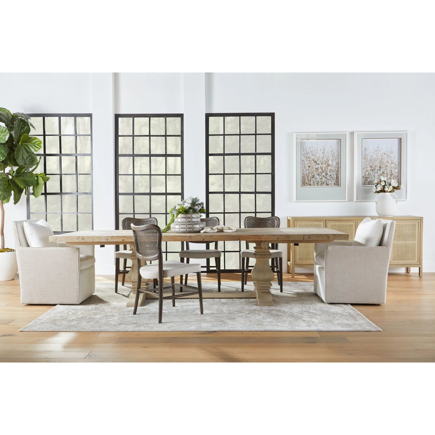 013 SI-2138244 | Lifestyle | Carina Media Sideboard by Essentials For Living in smoke gray oak, smoke gray cane. Made from solid oak wood, oak veneer, mdf, plywood, cane in a cottage & farmhouse style.
