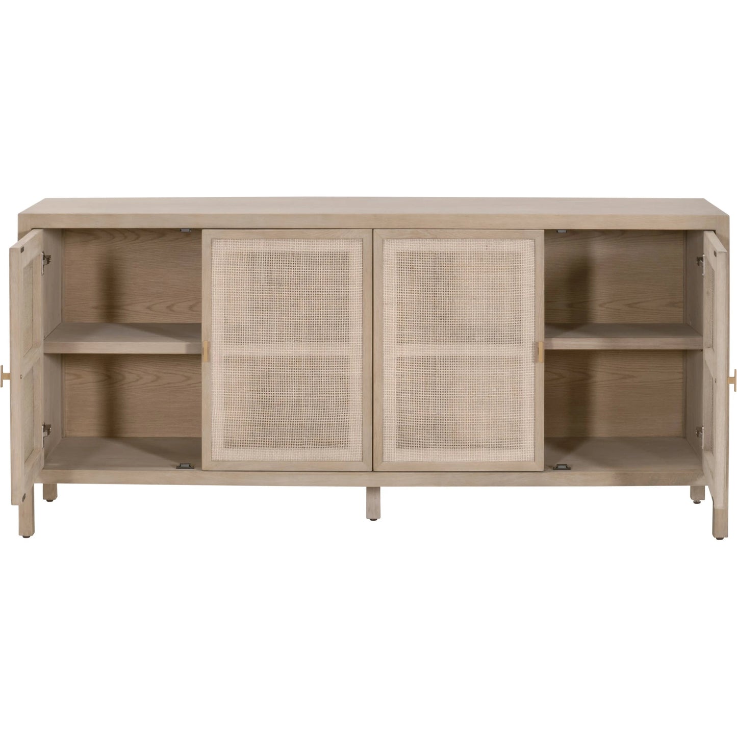 004 SI-2138244 | Additional Silo | Carina Media Sideboard by Essentials For Living in smoke gray oak, smoke gray cane. Made from solid oak wood, oak veneer, mdf, plywood, cane in a cottage & farmhouse style.