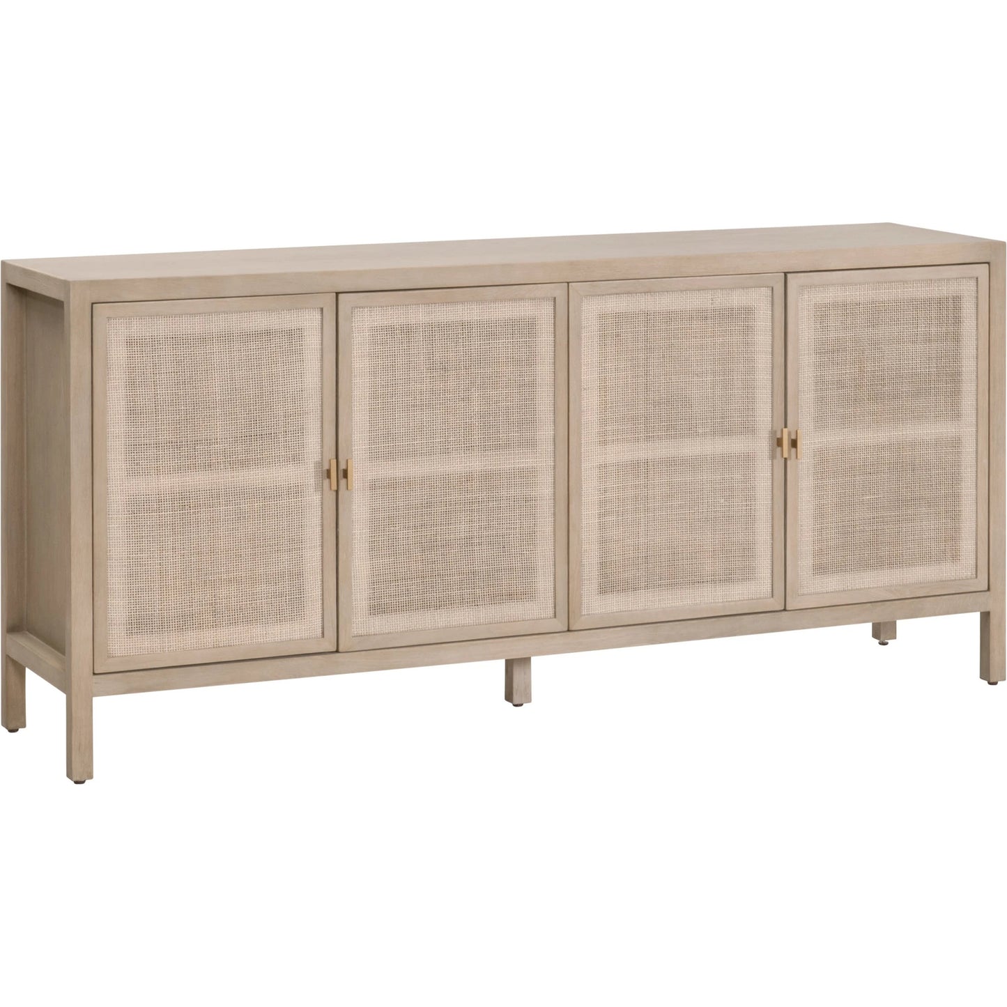 001 SI-2138244 | Primary Silo | Carina Media Sideboard by Essentials For Living in smoke gray oak, smoke gray cane. Made from solid oak wood, oak veneer, mdf, plywood, cane in a cottage & farmhouse style.
