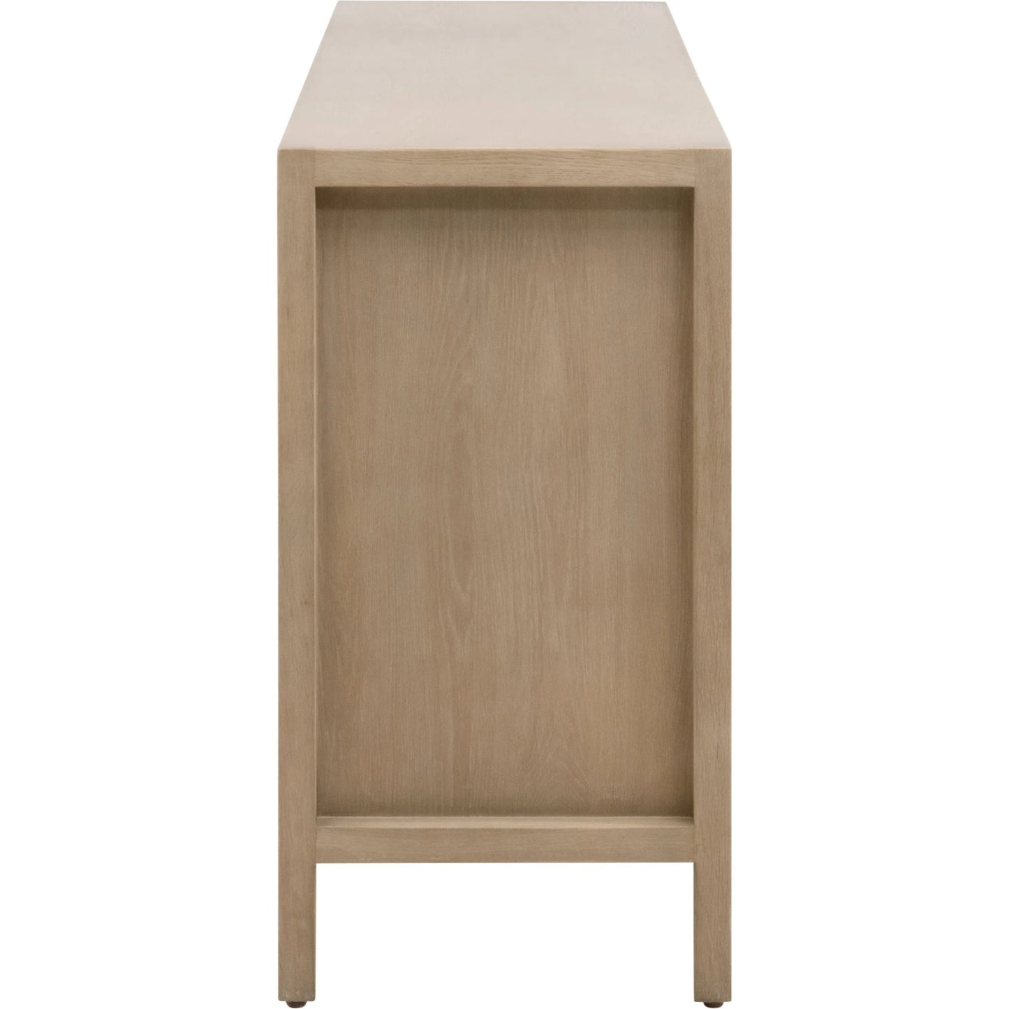006 SI-2138244 | Additional Silo | Carina Media Sideboard by Essentials For Living in smoke gray oak, smoke gray cane. Made from solid oak wood, oak veneer, mdf, plywood, cane in a cottage & farmhouse style.
