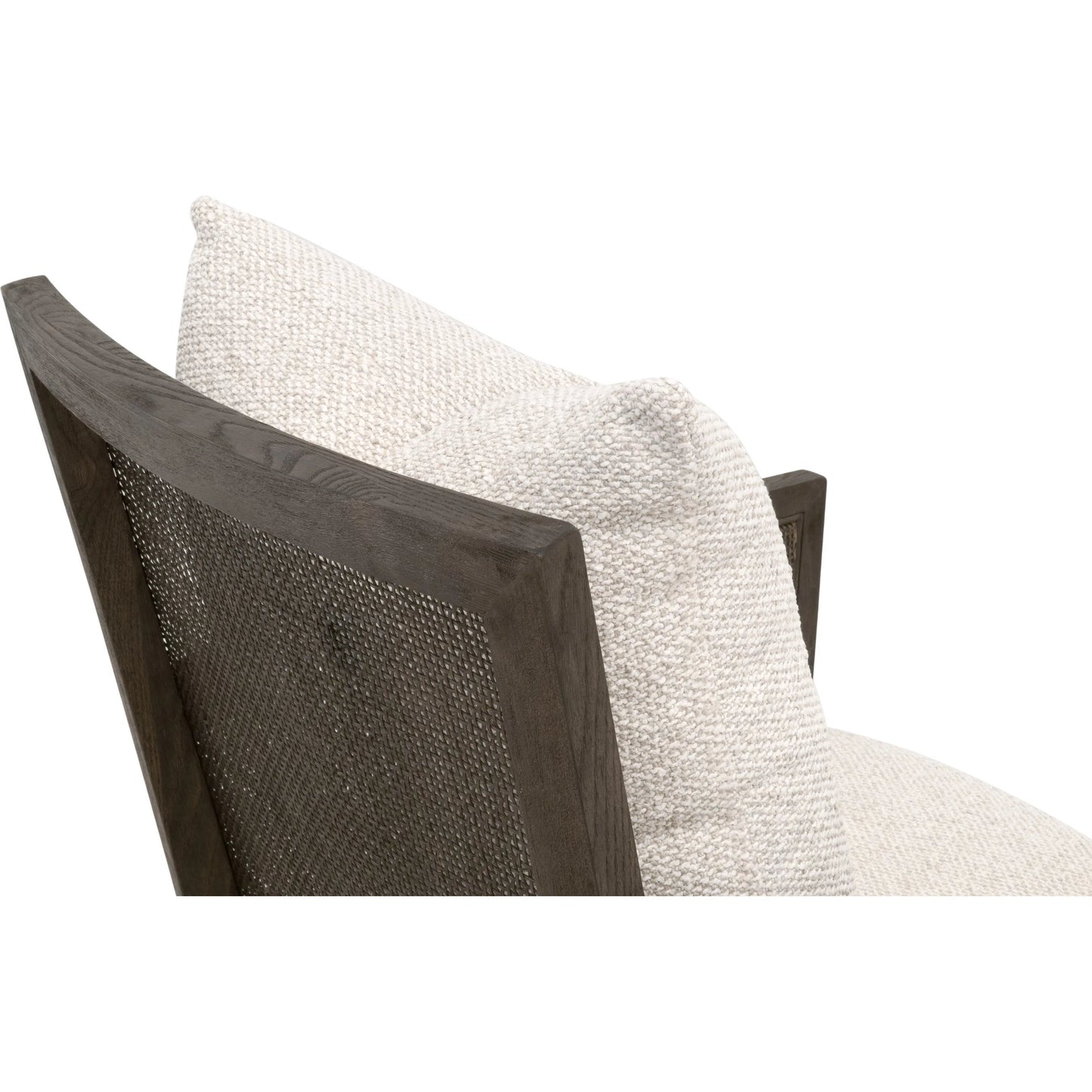 006 SI-2292625 | Closeup | Caris Club Chair by Essentials For Living in livesmart gellar, linen, matte brown oak, cane. Made from rattan, solid oak wood, plywood in a modern style.