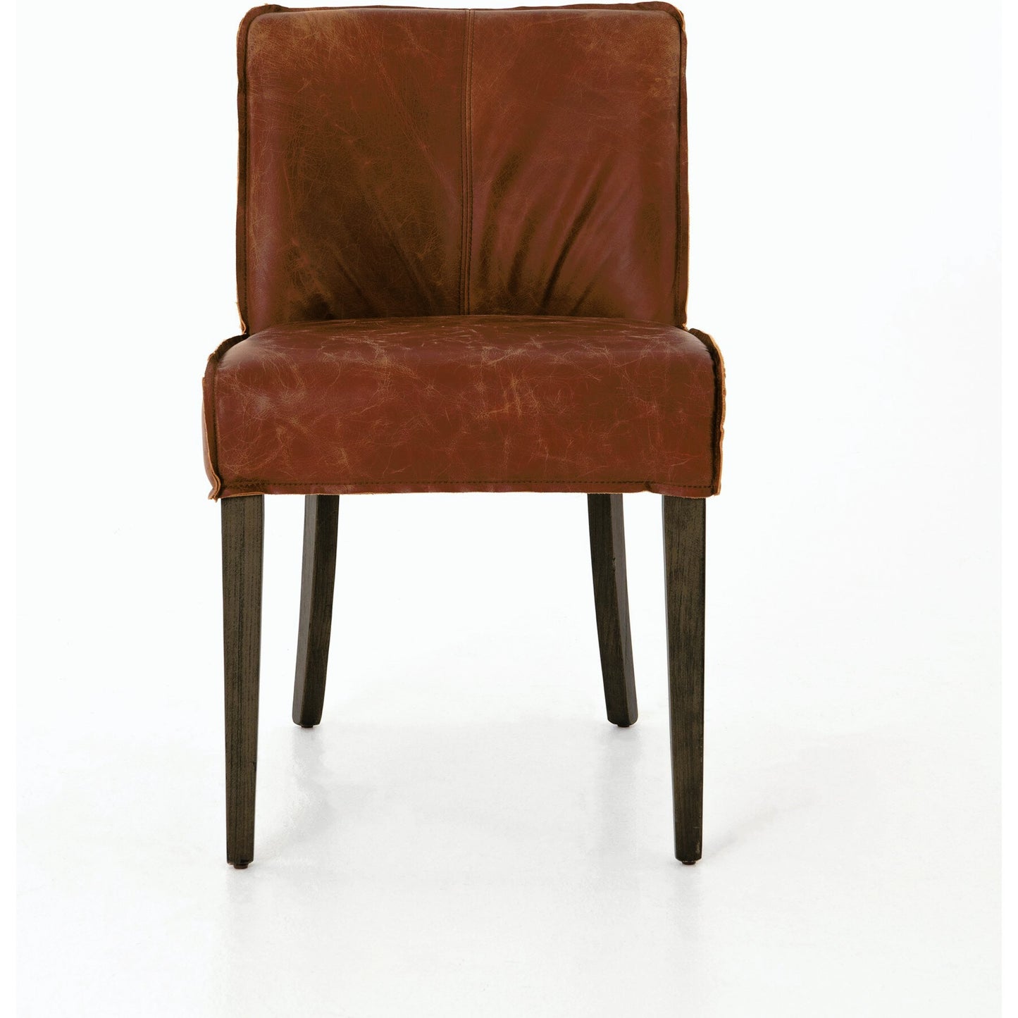 010 SR-711563 | Additional Silo | Aria Dining Chair by Four Hands in sienna chestnut, warm nettlewood and sienna chestnut. Made from top grain leather, solid nettlewood, 100% polyester in a modern style.