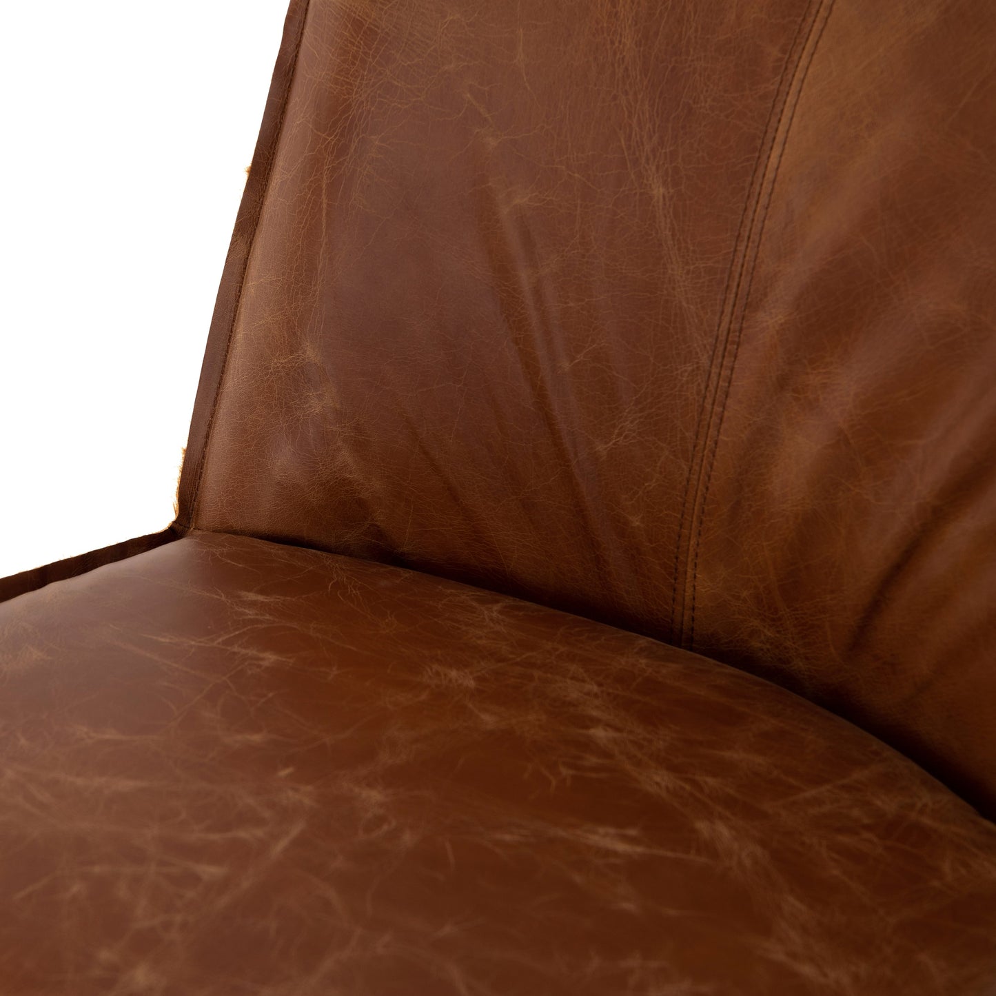 008 SR-711563 | Additional Silo | Aria Dining Chair by Four Hands in sienna chestnut, warm nettlewood and sienna chestnut. Made from top grain leather, solid nettlewood, 100% polyester in a modern style.