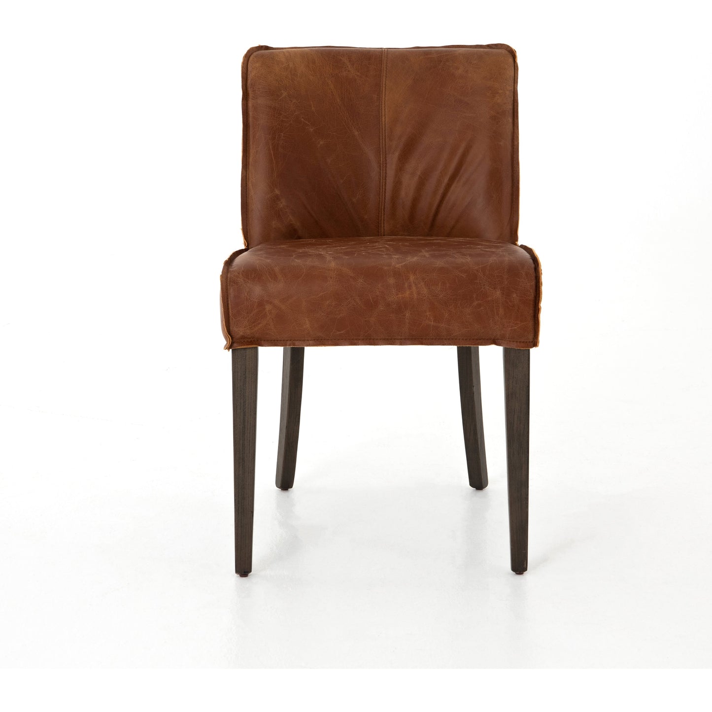 003 SR-711563 | Additional Silo | Aria Dining Chair by Four Hands in sienna chestnut, warm nettlewood and sienna chestnut. Made from top grain leather, solid nettlewood, 100% polyester in a modern style.