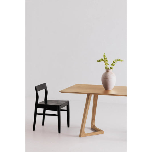 Godenza Rectangular Dining Table Oak by Moe's Home Collection in natural. Made from solid oak in a transitional style.