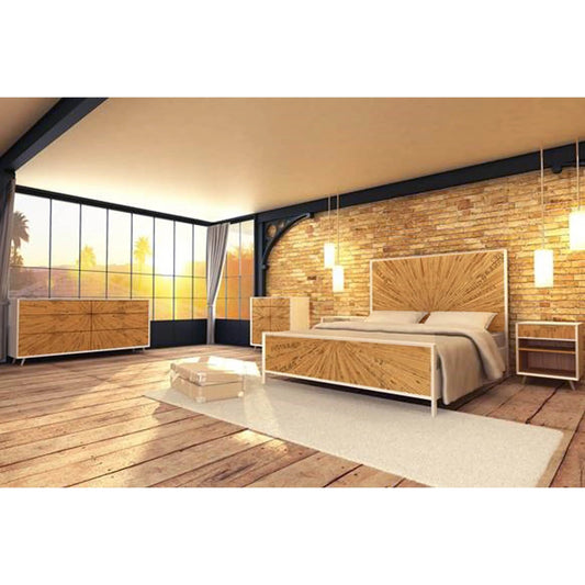 Casablanca Dresser by LH Imports in rustic natural, white lacquer. Made from reclaimed pallet wood in a modern style.