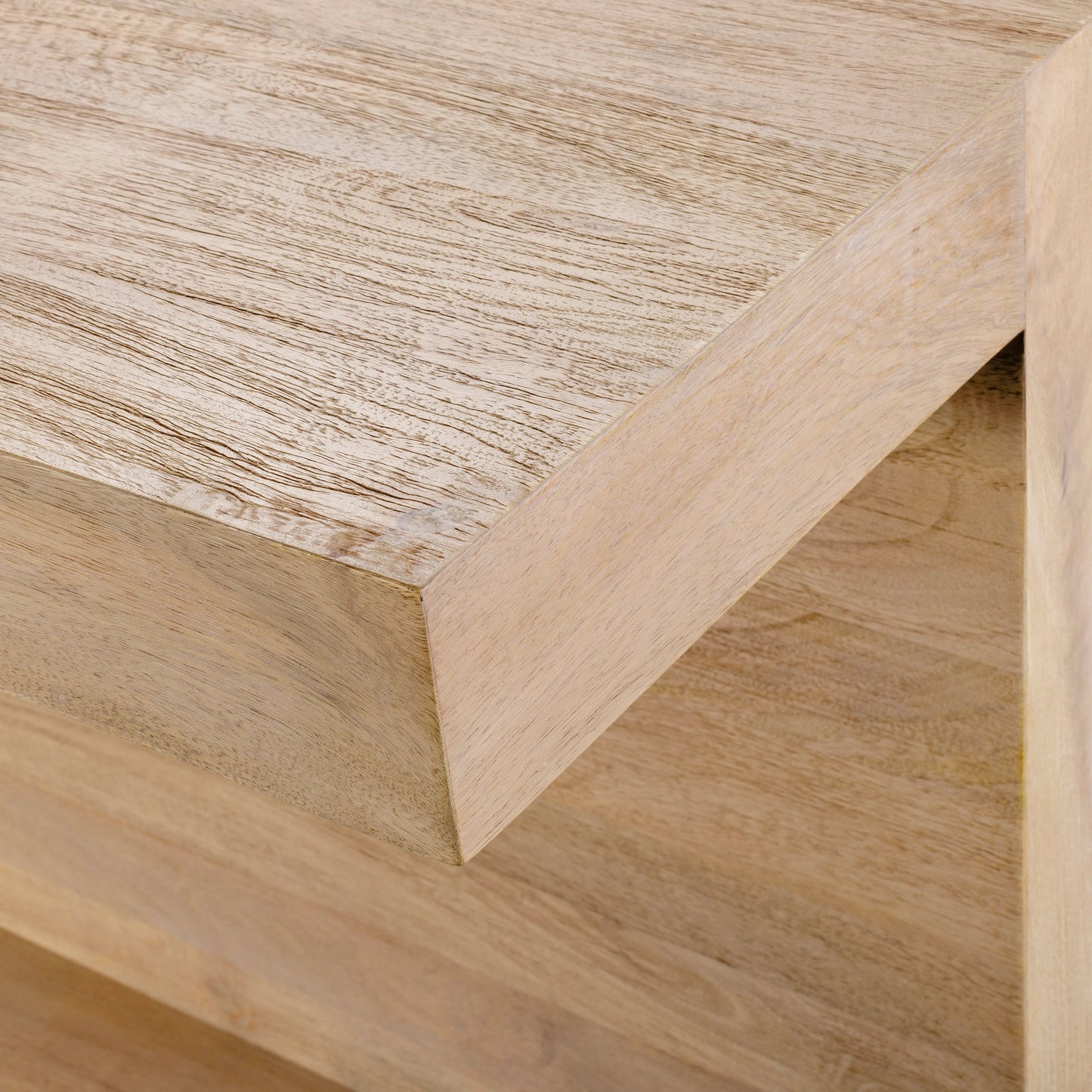 003 SI-2133324 | Closeup | Coburn Console Table - 530921 by Surya in natural. Made from top: mango wood, base: mango wood in a modern style.