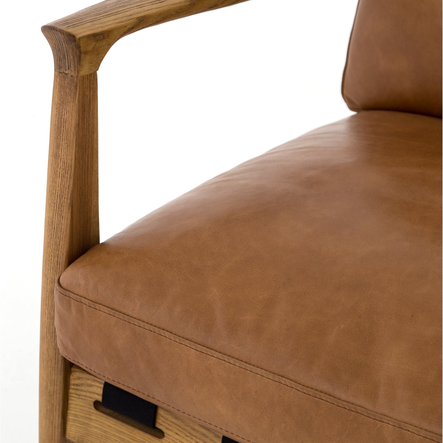 009 S-258371 | Additional Silo | Silas Chair by Four Hands in patina copper, ash wood natural. Made from top grain leather, solid ash in a cottage & farmhouse style.