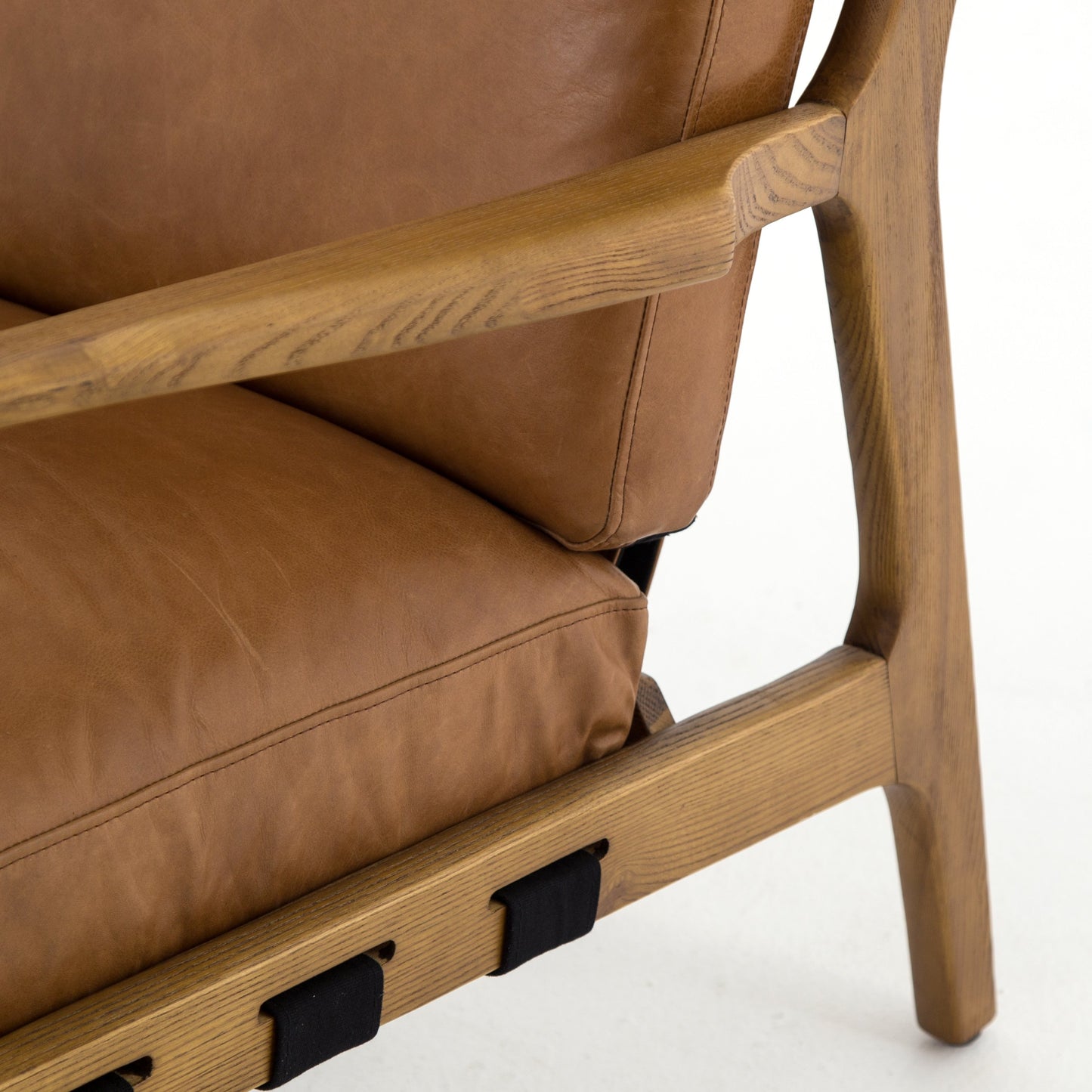010 S-258371 | Additional Silo | Silas Chair by Four Hands in patina copper, ash wood natural. Made from top grain leather, solid ash in a cottage & farmhouse style.