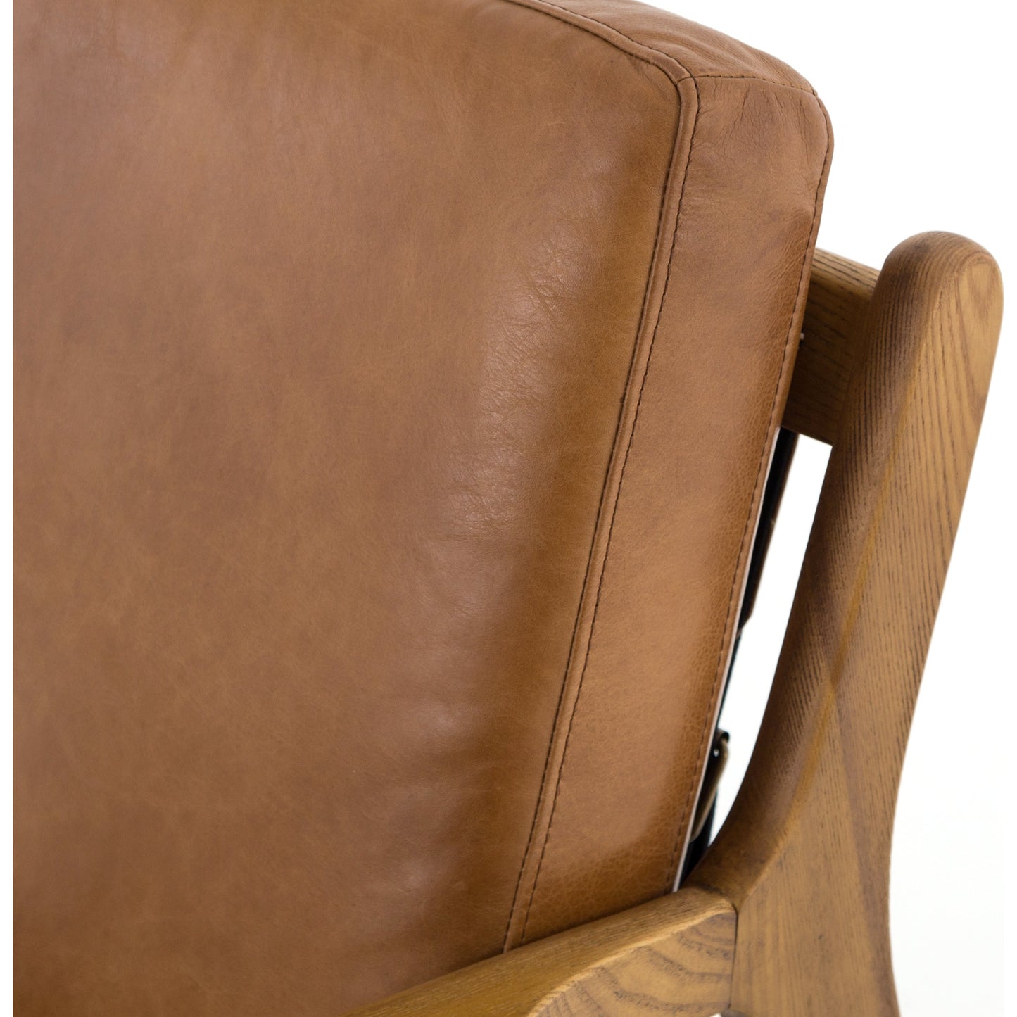011 S-258371 | Additional Silo | Silas Chair by Four Hands in patina copper, ash wood natural. Made from top grain leather, solid ash in a cottage & farmhouse style.