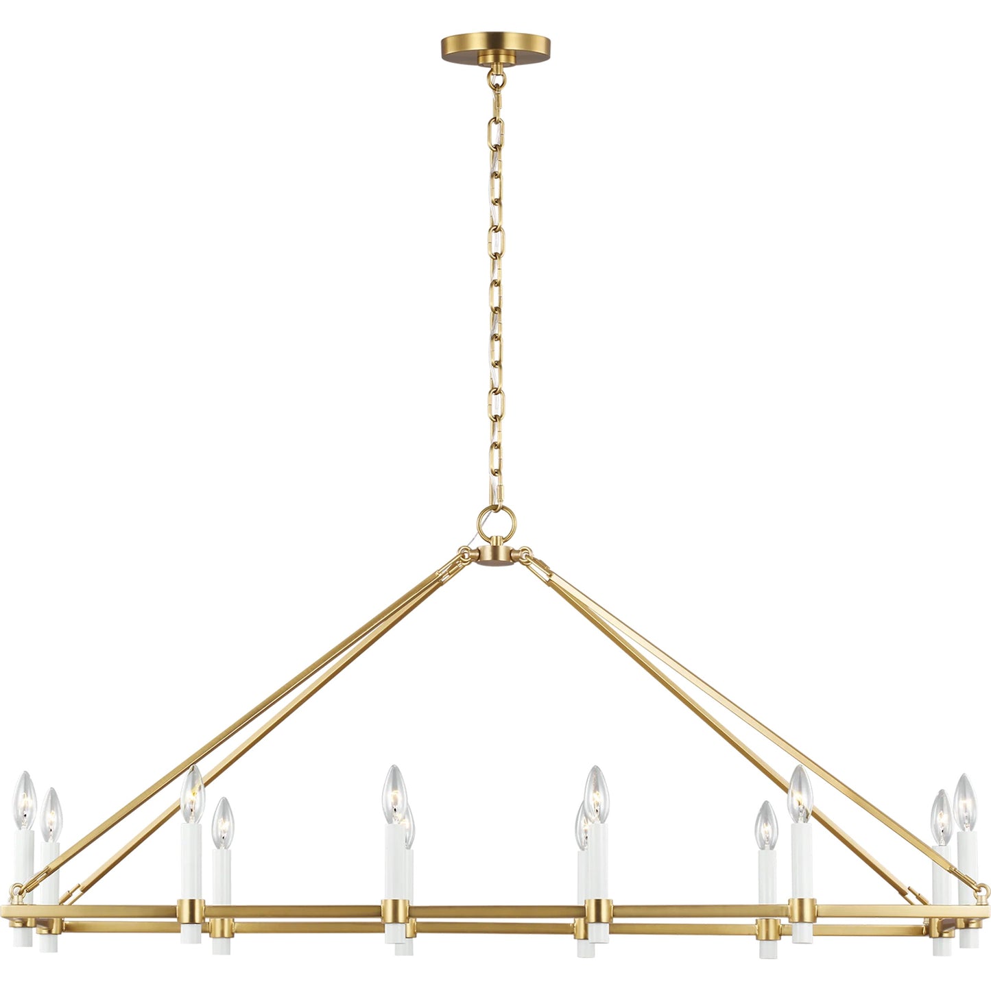 001 SI-2234013 | Primary Silo | Marston Linear Chandelier by Visual Comfort & Co. in burnished brass. Made from steel in a traditional style.